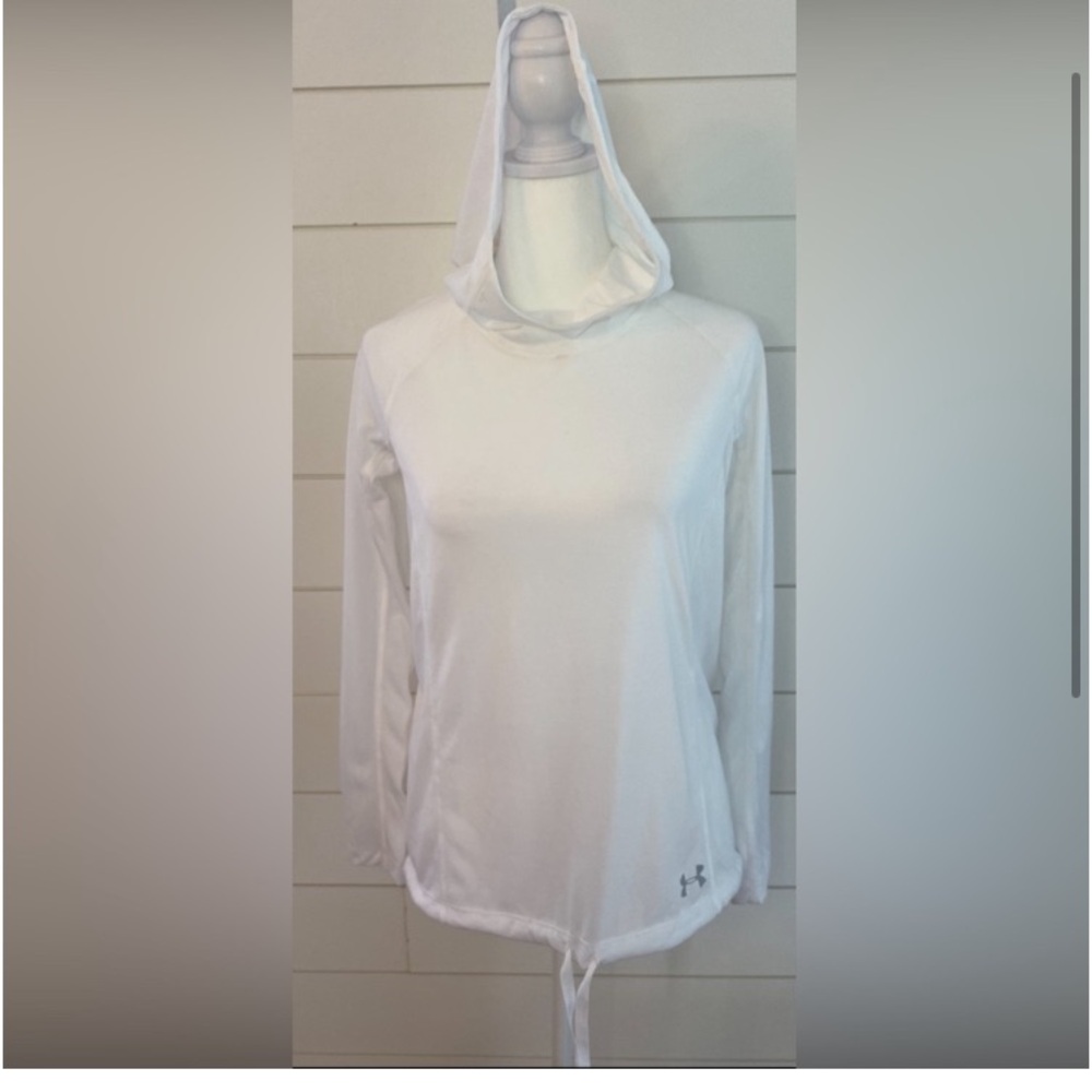 UA Under Armour Women's White Lightweight Pullover Hoodie SM Athleisure Sport - Picture 3 of 8